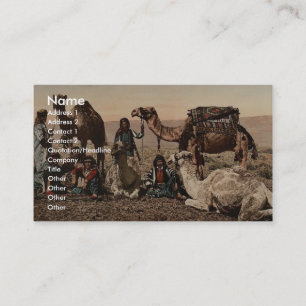 Camels halting in the desert, Holy Land vintage Ph Business Card