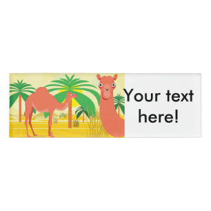 Camels illustration name tag