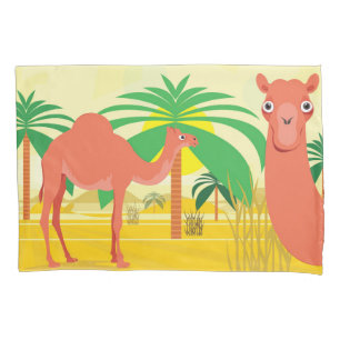 Camels illustration pillowcase