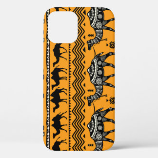 Camels Illustration Seamless Pattern Design. iPhone 12 Case