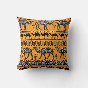 Camels Illustration Seamless Pattern Design. Cushion