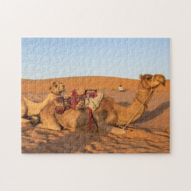 Camels in Oman Wahiba desert Jigsaw Puzzle (Horizontal)