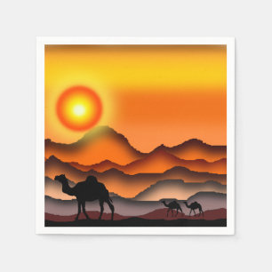 Camels in Sunset Desert Napkins