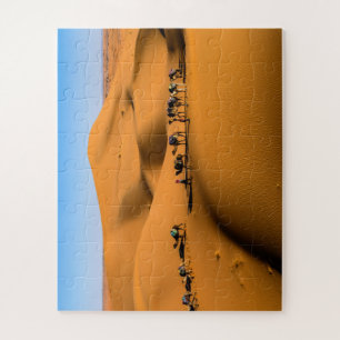 camels on desert under blue sky jigsaw puzzle