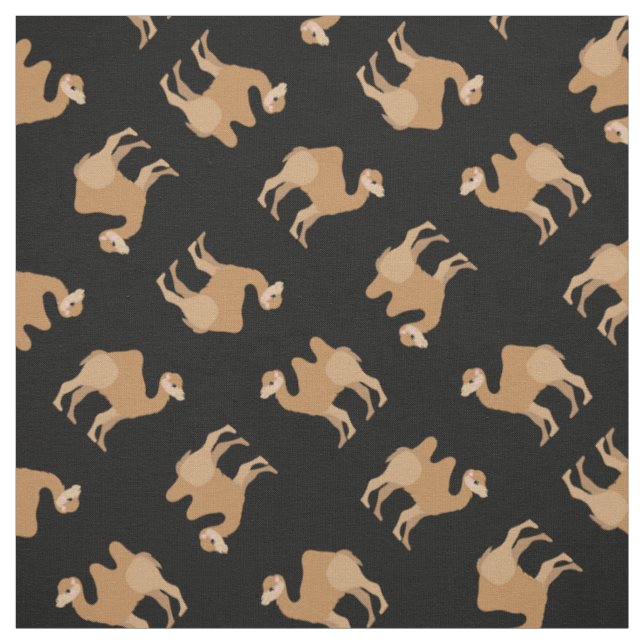 Camels Print Fabric Black (Swatch)