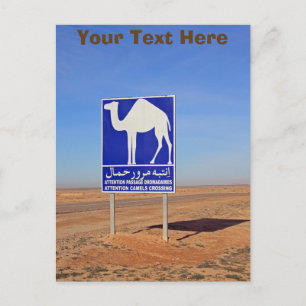 Camels sign, Tunisia customisable Postcard