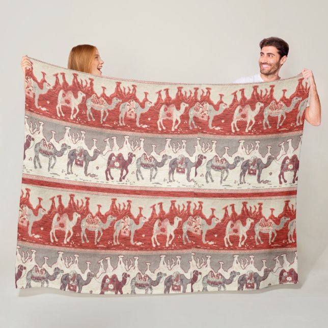 Camels Train, Camels Pattern, camel print Fleece Blanket (In Situ)