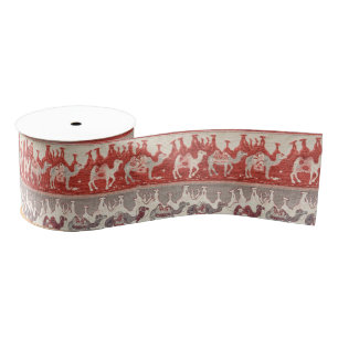 Camels Train, Camels Pattern, camel print Grosgrain Ribbon