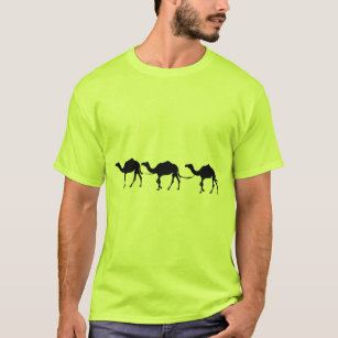 camels walk in desert t shirt 