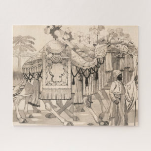 Camels Walking Dressed In Costume Jigsaw Puzzle