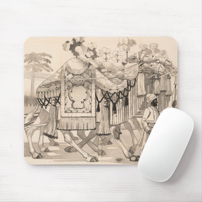 Camels Walking Dressed In Costume Mouse Pad (With Mouse)