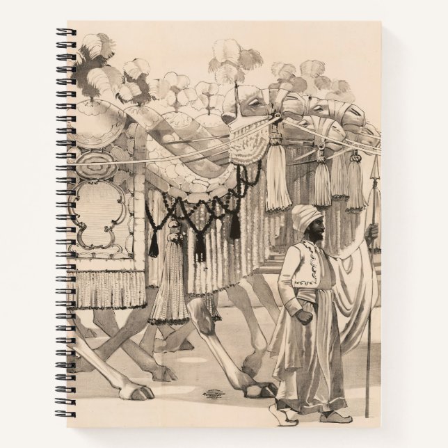 Camels Walking Dressed In Costume Notebook (Front)