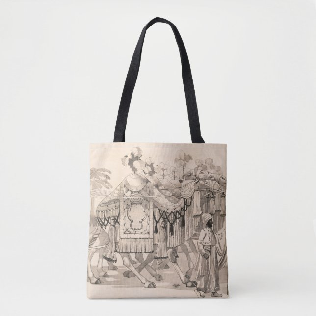 Camels Walking Dressed In Costume Tote Bag (Front)
