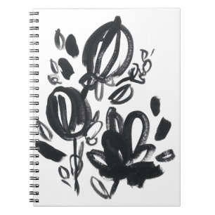 Cameo Bloom - Black and White Notebook