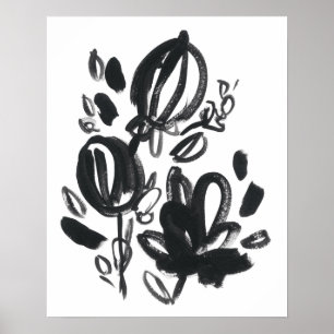 Cameo Bloom - Black and White Poster