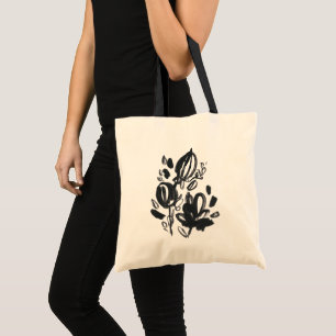 Cameo Bloom - Black and White Tote Bag
