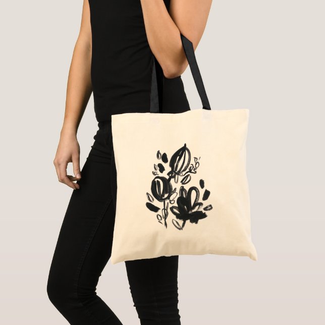 Cameo Bloom - Black and White Tote Bag (Front (Product))