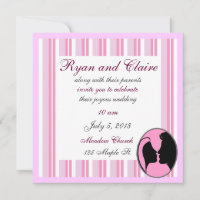 Cameo Kiss Silhouette Wedding Invitations