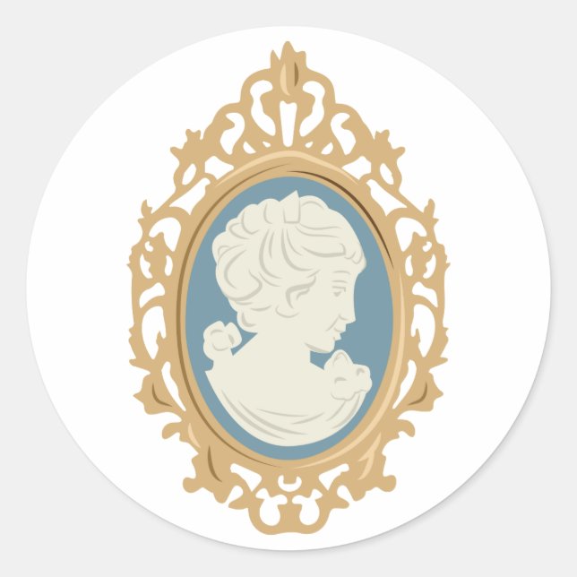 Cameo Lady Classic Round Sticker (Front)