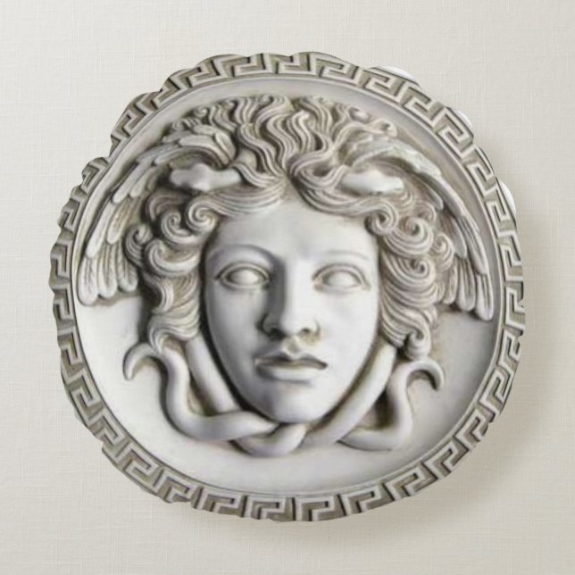 Cameo Medusa  Round Cushion (Front)