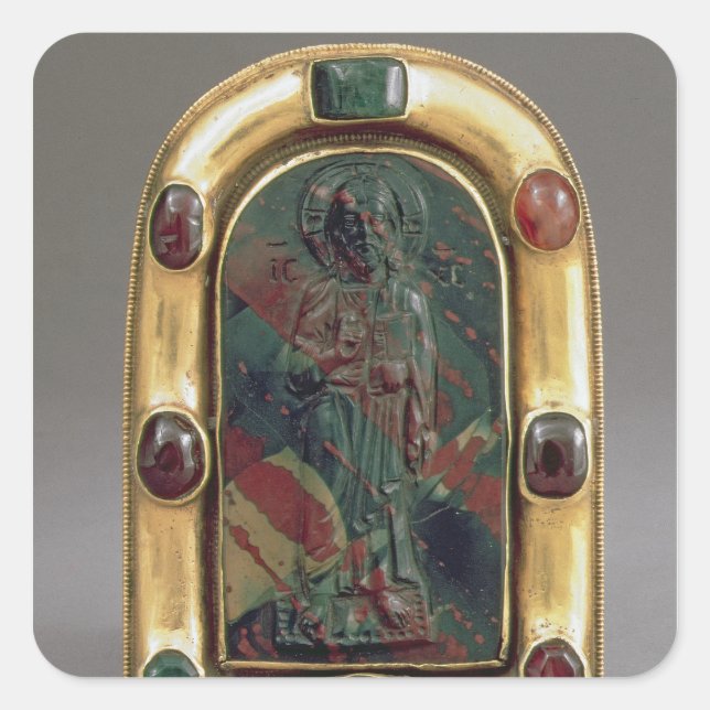 Cameo of Christ giving Blessing Square Sticker (Front)