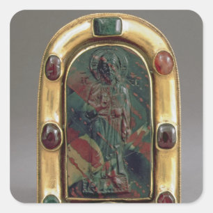 Cameo of Christ giving Blessing Square Sticker