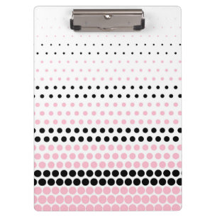 Cameo Pink and Black Polka Dot Clipboard