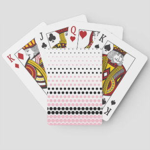 Cameo Pink and Black Polka Dot Playing Cards