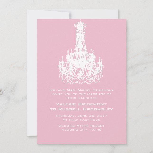 Cameo Pink Best Colour Coordinating Wedding Invitation (Front)