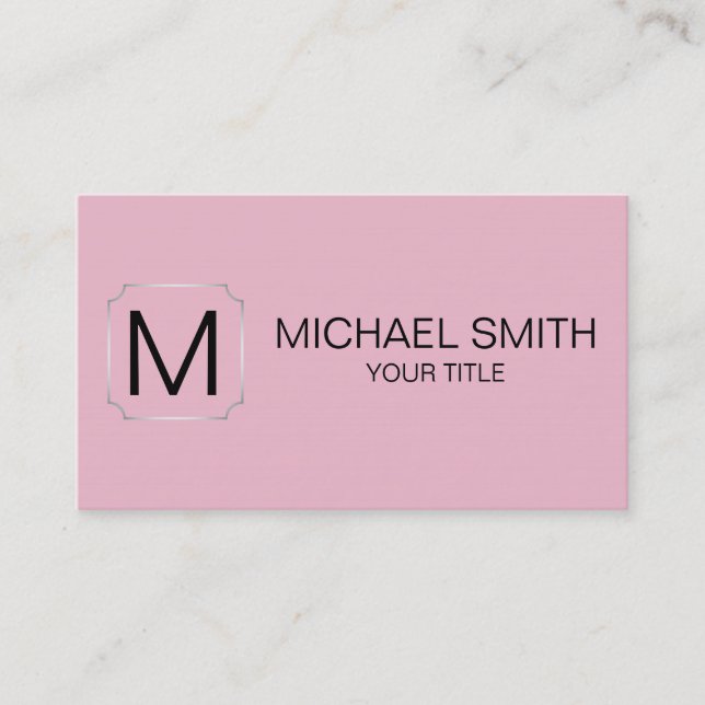 Cameo pink colour background business card (Front)