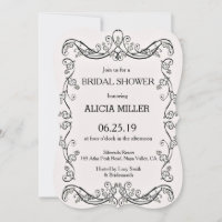 Cameo Pink French Vines Frame Bridal Couple Shower