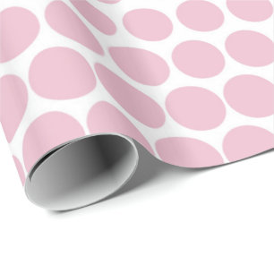 Cameo Pink Polka Dot Modern White Wrapping Paper