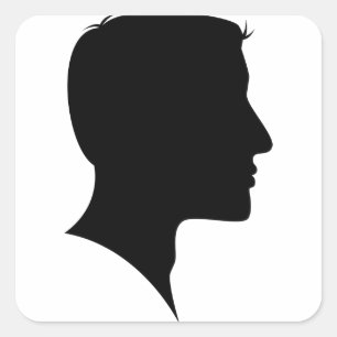 Cameo Silhouette Man Square Sticker
