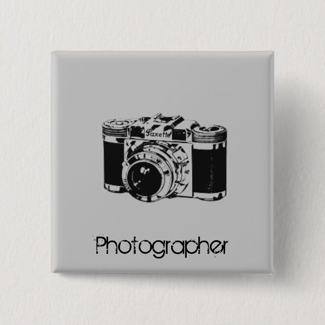 Camera 15 Cm Square Badge (Front)