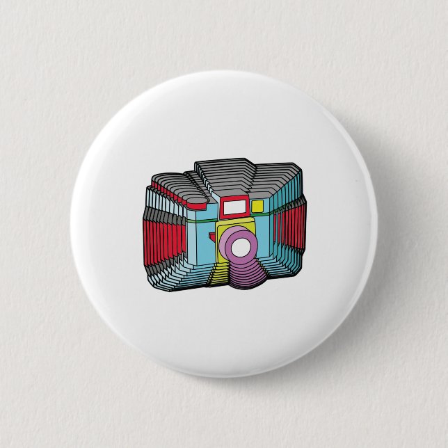 Camera 6 Cm Round Badge (Front)