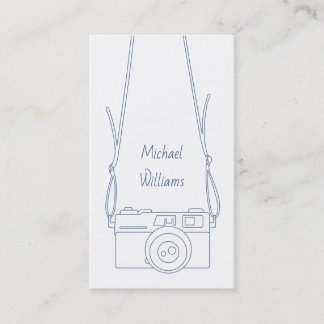 Camera and Sling Outline Photographer Vertical Business Card