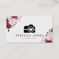 camera and watercolor flowers