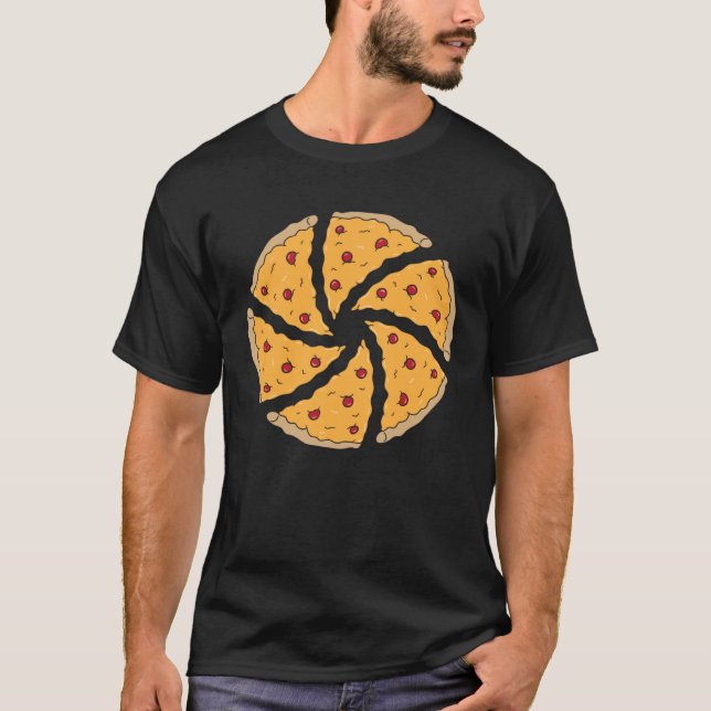 Camera Aperture Pizza Slices Photography T-Shirt (Front)
