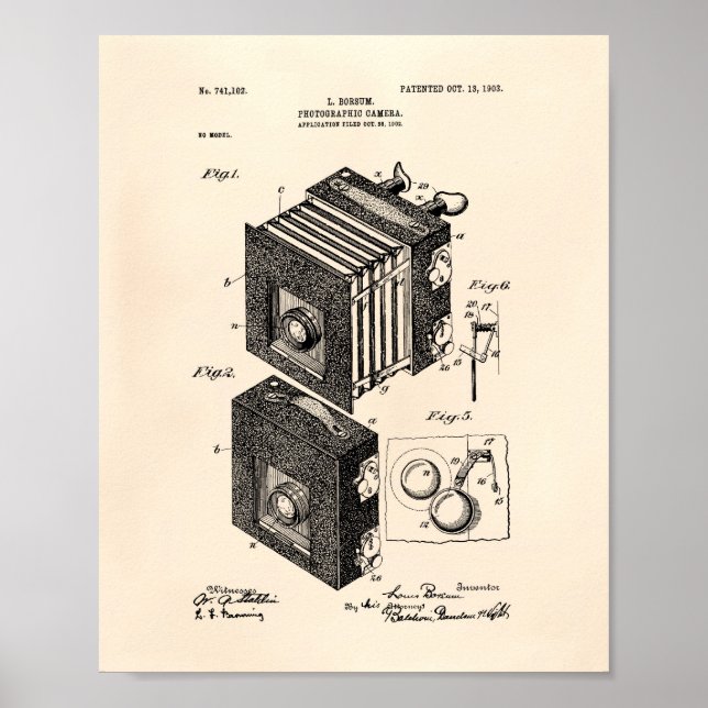 Camera Apparatus 1887 Patent Art - Old Peper Poster (Front)