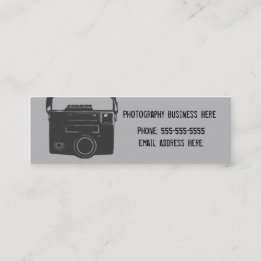 Camera Classic Black & Grey Retro Film Mini Business Card