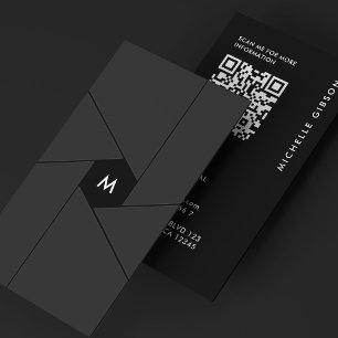 Camera Dark Grey Black Shutter Lens initial Business Card