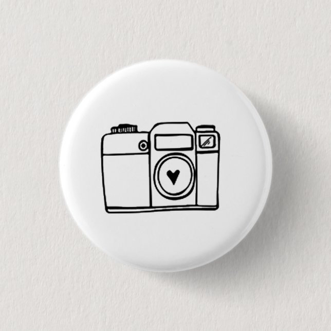 Camera Doodle Pinback Button (Front)