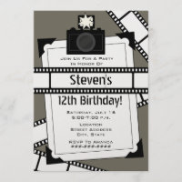 Camera Film and Photo Birthday Party Invite