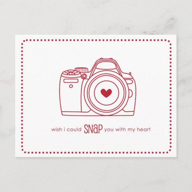 Camera Funny Valentine Postcards (Red) (Front)