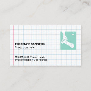 Camera Grid Paper Journalism Business Card