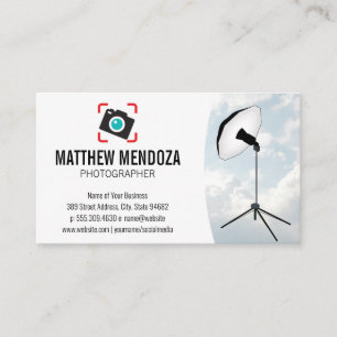 Camera Icon   Clouds   Studio Lights Business Card