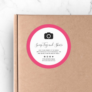 Camera Icon Editable Border Colour Snap and Share Classic Round Sticker