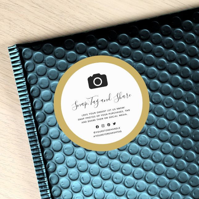 Camera Icon Editable Border Colour Snap and Share Classic Round Sticker (Creator Uploaded)