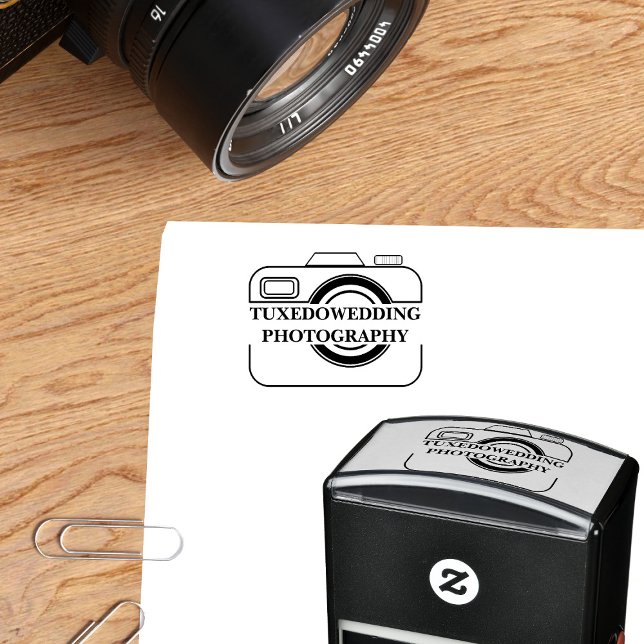 Camera Icon Wedding Photographer Self-inking Stamp (Perfect stamp for a wedding photographer. Just add your business name)