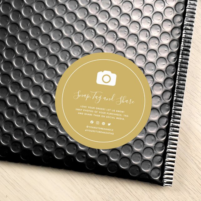 Camera Icon White Border Snap Share Custom Colour Classic Round Sticker (Creator Uploaded)